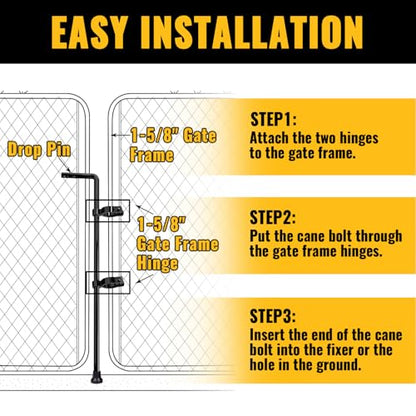 VIVIDA Black Chain Link Drop Rod 1-5/8" x 32", Fence Gate Cane Bolts Drop Rod Pin Latch for Single or Double Gate, Black Chain Link Gate Hardware, 1 Pack - size: 1-5/8" × 32" (1 PACK)