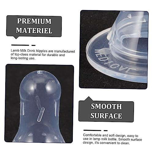 10Pcs Lamb Milk Bottle Nipples Durable Silicone Pacifiers for Feeding Newborn Animals for Calves Piglets and Lambs Replacement Nipples for Livestock Care