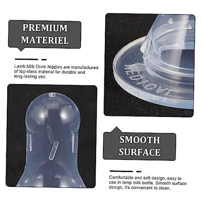 10Pcs Lamb Milk Bottle Nipples Durable Silicone Pacifiers for Feeding Newborn Animals for Calves Piglets and Lambs Replacement Nipples for Livestock Care