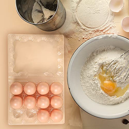 Zubebe 200 Pieces Clear Plastic Egg Carton - Bulk Empty Chicken Tray Holds Securely for Farm Business Market Home Refrigerator Storage (3 x 4 Grids) - size: 3 x 4 Grids