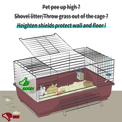 Oncpcare 6 Pack Rabbit Urine Guard for Cage, 10'' x 8.2'' Pet Liner Protection Splash Guard Guinea Pig Pee Shield Habitat Siding Small Animal Cage Accessories - Keep Litter in The Pen - size: 6pcs
