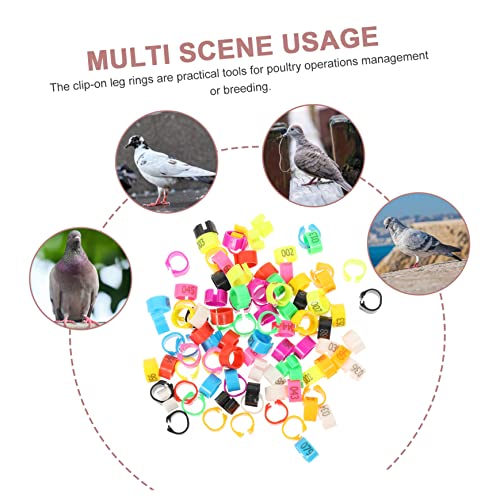 Totority Numbered Bird Leg Bands Chicken Pigeon Foot Rings Identification Ring Set Abs Plastic