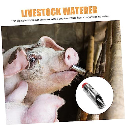 Kisangel 10pcs Automatic Stainless Steel Pig Waterer Feeder Nipple Drinker Efficient Livestock Watering System for Farm Use