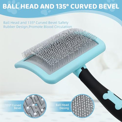 KEUYE Great Pyrenees Brush for De-Shedding and Fluffing Grooming | Dog Brush for Great Pyrenees with Extra Long Pins to Effectively Remove Tangles, Knots and Mats