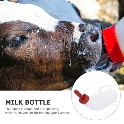 BESTonZON Calf Feeding Bottle 2L Thickened Nursing Bottle for Livestock 2pcs with Random Nipple Color Suitable for Cattle and Sheep Feeding Random Color