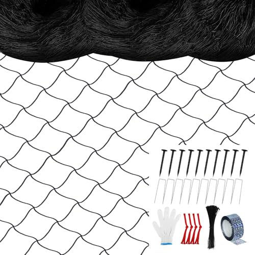 Unves Bird Netting 25' x 50' with 2.4" Square Mesh Bird Net for Chicken Coop, Heavy Duty Nylon Poultry Netting for Garden Protect Fruit Trees, Vegetables and Plants Against Birds, Deer - size: 25' x 50'