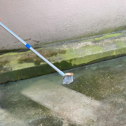 Stainless Steel Wire Scrub Brush with Long Handle, 63'' Heavy Duty Stiff Metal Bristle Scrubber Broom, Moss Remover Wire Cleaning Brushes, for Rough SurfaceConcrete Floor Patio Garden Garage - size: 20 cm