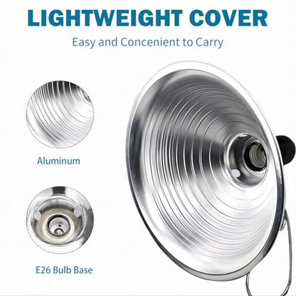 EP Clamp Lamp Light with Detachable 8.5 Inch Aluminum Reflector, 150 Watt E26 Socket (No Bulb Included), 6 Foot 18/2 SPT-2 Cord Cord, 1 Pack - size: 6