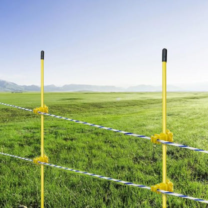 50 PCS Electric Fence Insulators - Screw Mount Round Post Clips, Durable Wire Holders for Farm and Pet Fences - Yellow - color: Yellow 50 Pcs