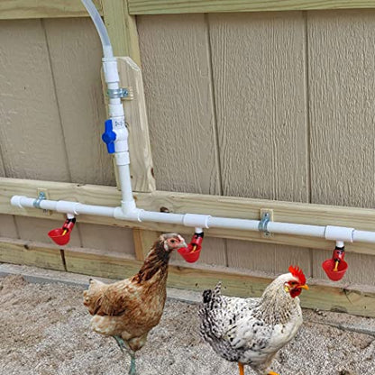 Pack of 30 Chicken Waterer PVC Tee Fittings Waterer Fully Automatic Poultry Waterers PVC Fittings for Threaded Poultry Waterer Cups Nipples Feeders
