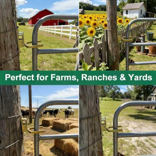 Instant Locking Gate Latch， Heavy-Duty One-Hand Gate Latch for Farm, Ranch & Backyard | Quick Secure Fit, Easy Installation on Wood, Metal & Pipe Gates, Compatible with Any Post or Gate