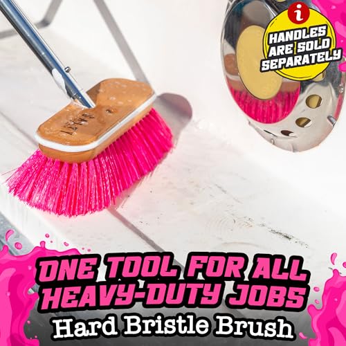 Salty Captain Hard Bristle Boat Deck Brush – Heavy-Duty Cleaning for Grime, Stains & Salt Build-Up – Durable Marine-Grade Design - style: Brush Hard (Pole not included)