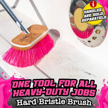 Salty Captain Hard Bristle Boat Deck Brush – Heavy-Duty Cleaning for Grime, Stains & Salt Build-Up – Durable Marine-Grade Design - style: Brush Hard (Pole not included)