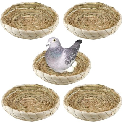 5 Pcs Pigeon Nest, Bird Nest Bowls, Wooden Nest for Pigeons Breeding Hatching (Natural Nest) - style: Natural Nest
