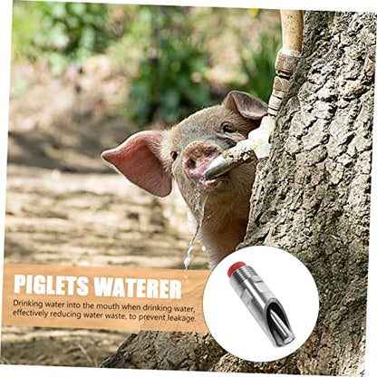 HANABASS 10pcs Stainless Steel Pig Waterer Automatic Feeders for Piglets Efficient Livestock Drinking Tools Durable Water Nipple Dispenser Reduced Water to Use