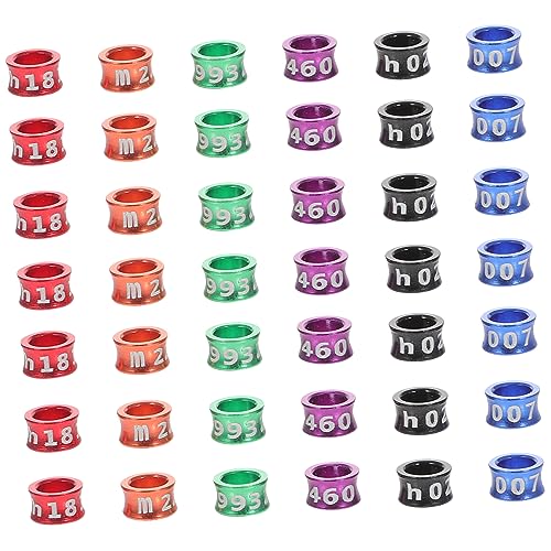 DECHOUS 50Pcs Closed Leg Bands for Parrots and Pigeons Numbered Bird Leg Rings Sturdy Alloy Identification Rings for Small Birds for Poultry and Pigeon Supplies