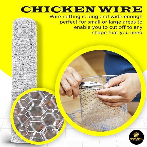 Chicken Wire 18 in x 25 FT x 2” Mesh x 20GA | Poultry Wire Netting | Hot Dipped Galvanised | Hexagonal Galvanized Mesh for Chicken Coop, Rabbit Cage, Fence Barrier PM18x25x2 - style: 18 in x 25 FT x 2 in