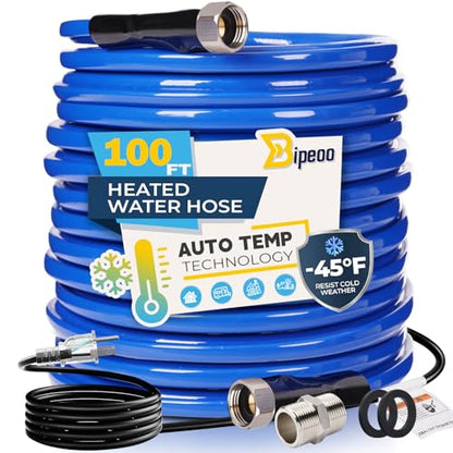 100FT Heated Water Hose for Rv,Heated Water Hose Antifreeze to -45°F,Great Rv Accessories for Campers,Livestock,Agriculture,Lead and BPA Free - size: 100FT