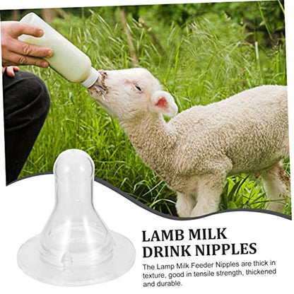 10Pcs Lamb Milk Bottle Nipples Durable Silicone Pacifiers for Feeding Newborn Animals for Calves Piglets and Lambs Replacement Nipples for Livestock Care