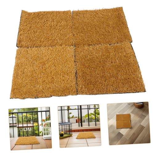 POPETPOP 4pcs Chicken Nesting Box Pads Reusable Coop Ground Pad Hen Nesting Liners Artificial Grass Bedding Clean and Odor