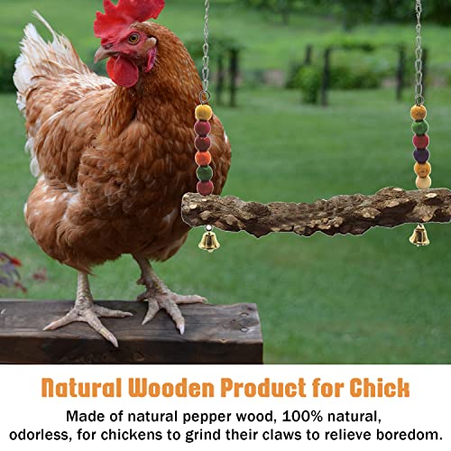 Chicken Bird Swing,Chicken Perch,Natural Wooden Swing Toys,Wood Stand for Chick,Safe and Relief of Stress,Chicken Coop Accessories,Coop Swing for Chicken Bird,Parrot,Hens (4pcs) - color: 4pcs