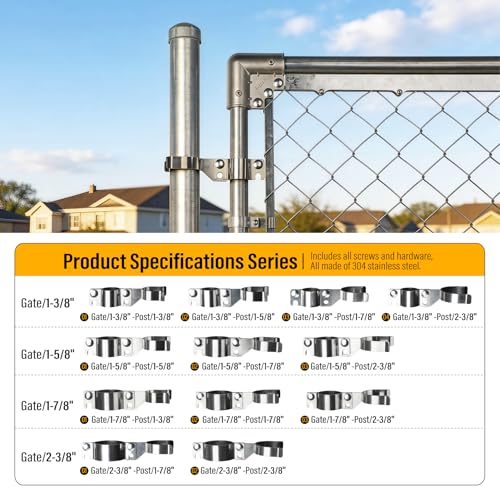 1-3/8" x 2-3/8" Chain Link Gate Latch Heavy Duty Stainless Steel Fence Gate Fork Latch Hardware with Padlock Hole 1pcs - color: 1-3/8"x2-3/8"