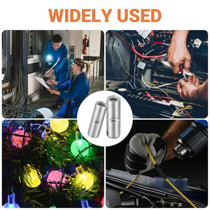 474 PCS-Red Copper Non Insulated Butt Connectors Kits with Heat Shrink,22-6 AWG Uninsulated Butt Connector for Electrical Wiring