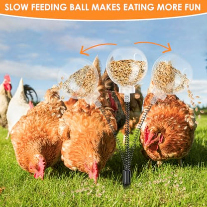 2 Pack Peck Toy, Interactive Slow Feed Release Toy for Your Flock, Lightweight Chicken Treat Dispenser, Interactive Chicken Slow Feeder, Boredom Busting Fun Maintain Your Hens Entertained