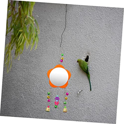 ibasenice 1pc Bird Mirror Toy for Chickens Hanging Toy Bells for Pet Cage Decoration Fun Chicken Accessories for Enrichment and Play
