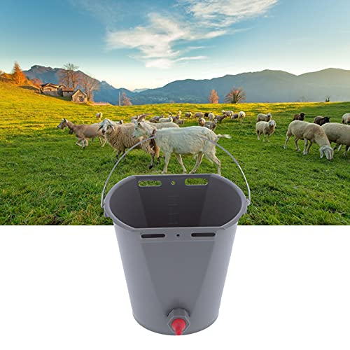 flexman 8L Cow Feeder Bucket, Lamb Milk Feed Bucket with Nipples Check Valves, Sheep Milk Feeding Bucket with Lifting Handle for Farms Livestock (for Sheep) - size: For sheep