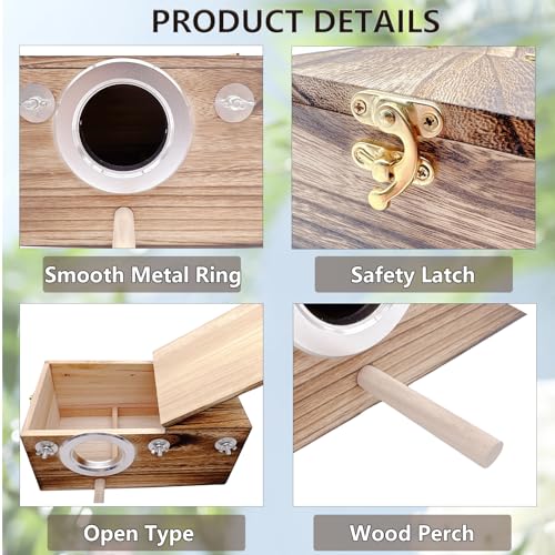 Tfwadmx Large Parakeet Nesting Box, Bird Nest Breeding Box, Wood Parrot Nest Box with Perch Bird Cage House for Cockatiel Lovebirds Budagie Canary Finch (XL) - color: XL-Brown