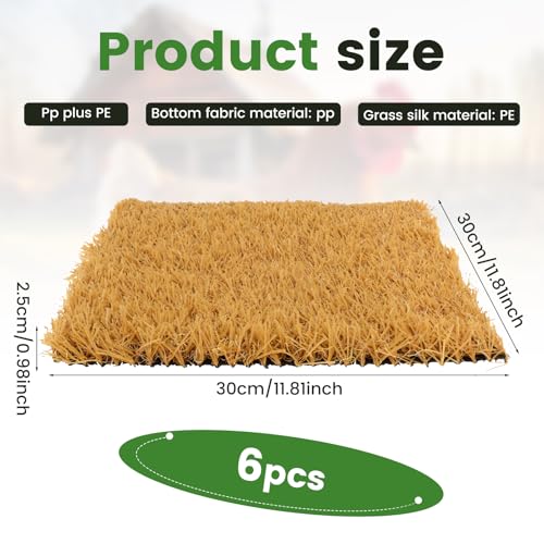 6 Pack Chicken Nesting Box Pads - Nesting Pads for Accessories, 12"x 12" Washable Reusable Chicken Nest Liners for Laying Eggs, Chicken Supplies (Yellow) - color: Yellow