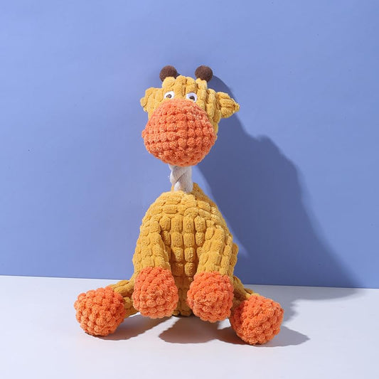 Pet Bite Resistant Teeth Grinding Pet Plush Toy Interactive Dog Toy - color: giraffe