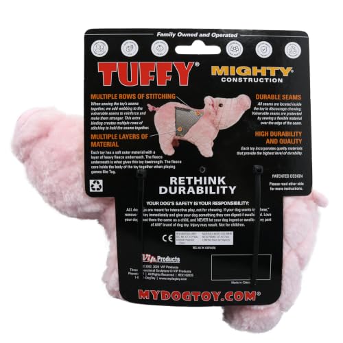 MIGHTY Tuffy 2 Pack Piglet Ultra Durable Plush Dog Toy | Multiple Layers & Reinforced Seams , Washable and Floats , Mighty® Construction - color: 2PK Large Pink Piglet