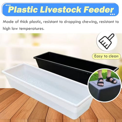 Efficient Plastic Livestock Feeder Trough for Stables & Pens - Durable Design, Easy to Clean, Ideal for Cattle, Horses, and Goats - Maximize Feeding Efficiency - size: L 150cm (4.9ft)