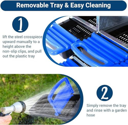 10 Hole Chicken Nesting Boxes - Nesting Boxes Chicken with Roll Away Design & Lid Cover,Easy Egg Collection, Hen Roosting Nest, Durable Poultry Laying Boxes for Hens - color: Blue, size: 10 Cells