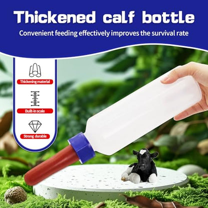2PCS 500ml Calf Nursing Feeder Bottles with Rubber Nipple Milk Feeder,Farm Goat Calf Sheep Milk Feeder Livestock Tools