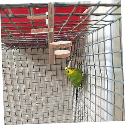 Bird Parrot Perch Stand Platform Natural Wood Playground Paw Grinding Toy for Birds Easy to Install Safe and Chewing Activity for Parakeets Cockatiels and Lovebirds