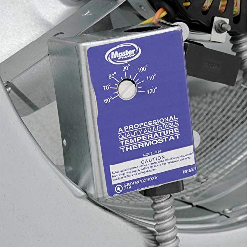 Master Flow GAF 1000 CFM Weathered Wood Power Roof Mount Attic Vent with Thermostat Controller (PT6): Efficient Ventilation & High Airflow Capacity for attic spaces upto 1,600 sq ft - ERV4WW - color: Weathered Wood