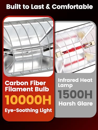 300W Dual-Mode Heat Lamp for Chickens - Long-Lasting Chicken Coop Heater & Chick Brooder Kit Companion, Safe Design with 7.87ft Cord for Poultry, Ducks, and Other Livestock - size: 300W-7.8"x 5.5"x 3.9"