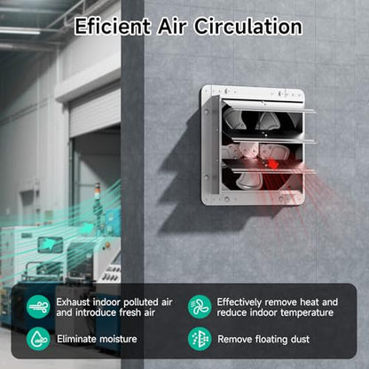 10" Shutter Exhaust Fan - Heavy Duty AC Motor, 1160 CFM Airflow | For barns, garages and attics. 24/7 continuous duty rated. Manual power switch included. Rust-proof steel. 10-year life. - size: 10in