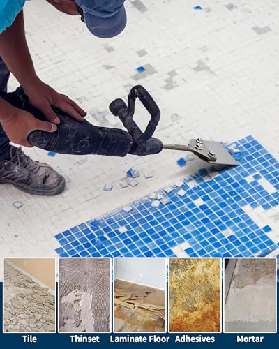 Firecore SDS Plus Floor Scraper, 4 Inch Wide Tile Thinset Scaling Chisel, 4" x 10" Thinset Scraper Adhesives Remover Wall Scraper Works with SDS Plus Rotary Hammer - style: SDS Plus Floor Scraper
