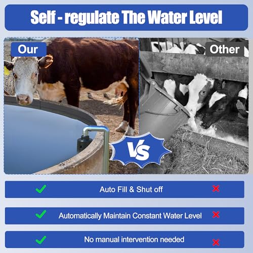 Float Valve For Water Tank Designed for Water Level Control, Auto Filling&Shut Off, Durable Nylon Resin Water Trough Float Valve for Livestock tank,Stock Tank,Aquariums etc Black 1pc - style: Black 1pc