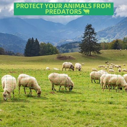 Electric Fence Netting, 42.5" H x 164' L, Portable Livestock Nets Mesh for Hog, Dogs, Deer, Goats, Larger Animals Electric Fencing for Backyards, Homesteaders, Farms, Ranches, Gardens - size: 42.5" H x 164' L Livestock