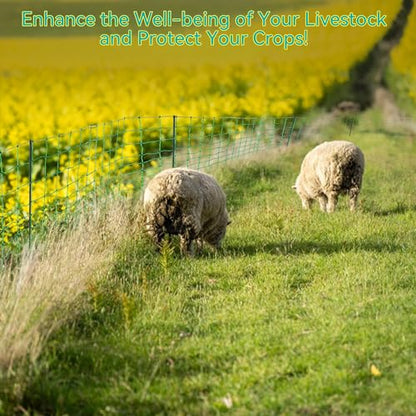 PPOLB Electric Fence Netting - 35.4" H x 164' L, Portable Movable Livestock Nets Mesh for Goats, Sheep, Hogs, Dog, All-Purpose Electric Fencing for Backyards, Homesteaders, Farms Ranches, and Gardens - size: 35.4" H x 164' L Livestock