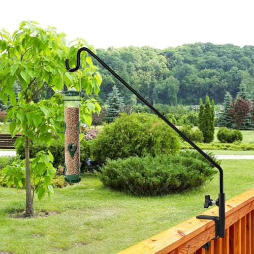 MIXXIDEA Heavy Duty Extensible Deck Hook - Adjustable for Hanging Bird Feeders, Plants, Wind Chimes, Lanterns - size: 43in Long Deck Hook-1 Pack