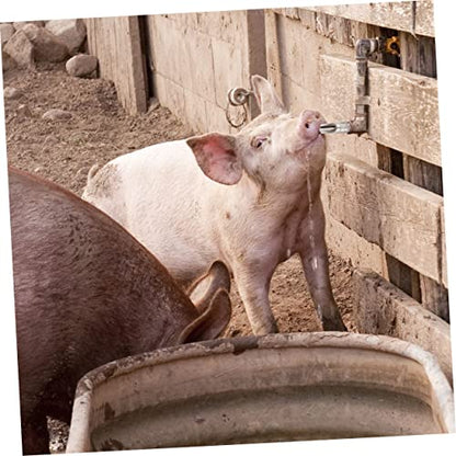 ORFOFE 5pcs Stainless Steel Pig Water Feeder Nozzles Durable Drinker Nozzle for Livestock Anti-Splash Design for Efficient Water Usage Animal Husbandry