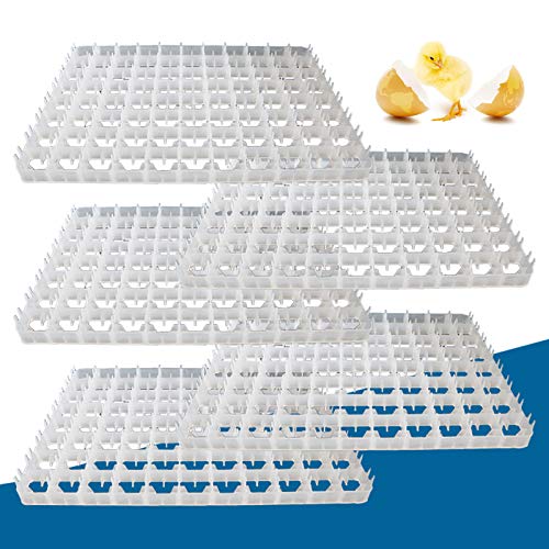 5Pcs 88 Eggs Incubator Tray, Portable Chicken Trays Shipping Carton Poultry Flat Incubator Tray Rooster Supplies, Chicken Egg Hatcher Storage Container for Farms, Homes, Restaurants