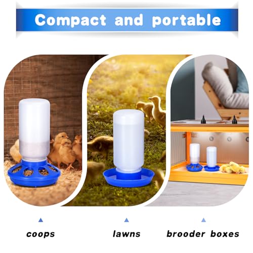 Chick Feeder and Waterer Kit, 2-in-1 Chick Starter Set, 0.3Gal Chicken Feeder and Waterer Set, Baby Chick Starter Kit for Poultry (Blue, 1L) - color: Blue