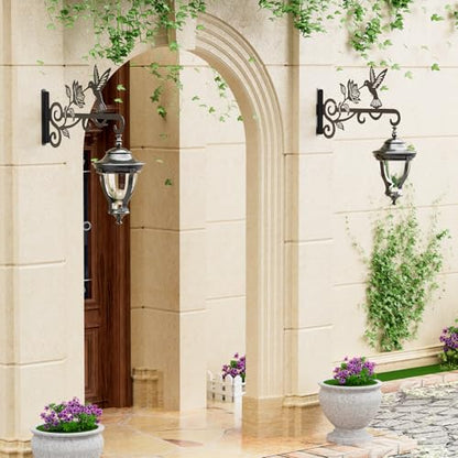 4-Pack Aesthetic Plant Hangers Outdoor – 10 Inch Metal Hanging Plant Bracket with Beautiful Hummingbird Pattern – Anti Rust Plant Hooks for Hanging Plants, Bird Feeder, Windchime, Lantern - size: 4 Pack